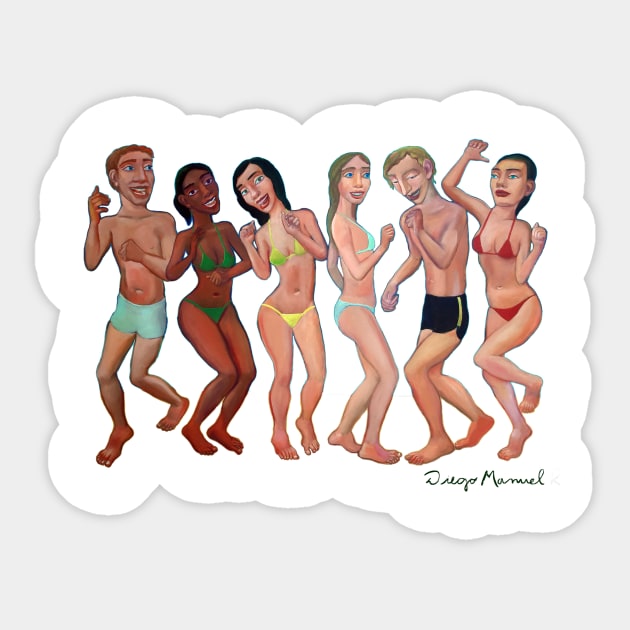 Party on the beach 5 Sticker by diegomanuel